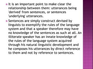 Discourse and the sentence