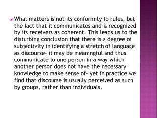 Discourse and the sentence