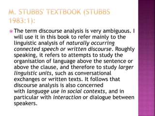 Discourse and the sentence