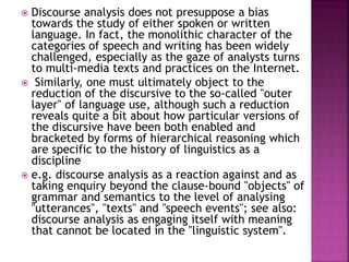 Discourse and the sentence