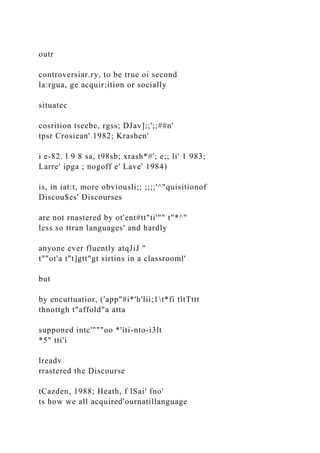 Rgss Language Discourse Community Angela Carter once said, Language is p.docx