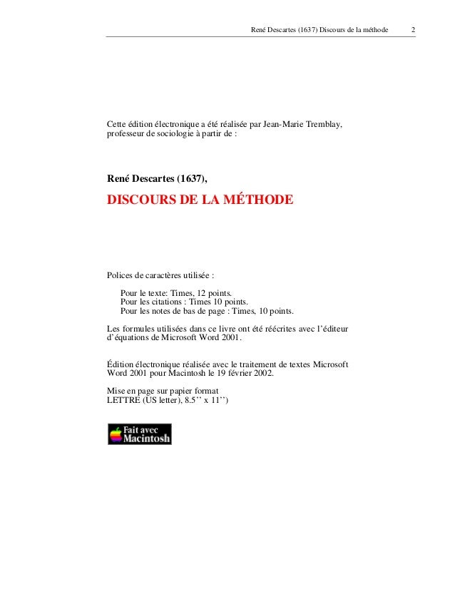 Discours Methode Discours Methode