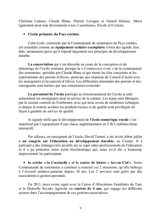 Discours vœux 2013 du maire de cordes