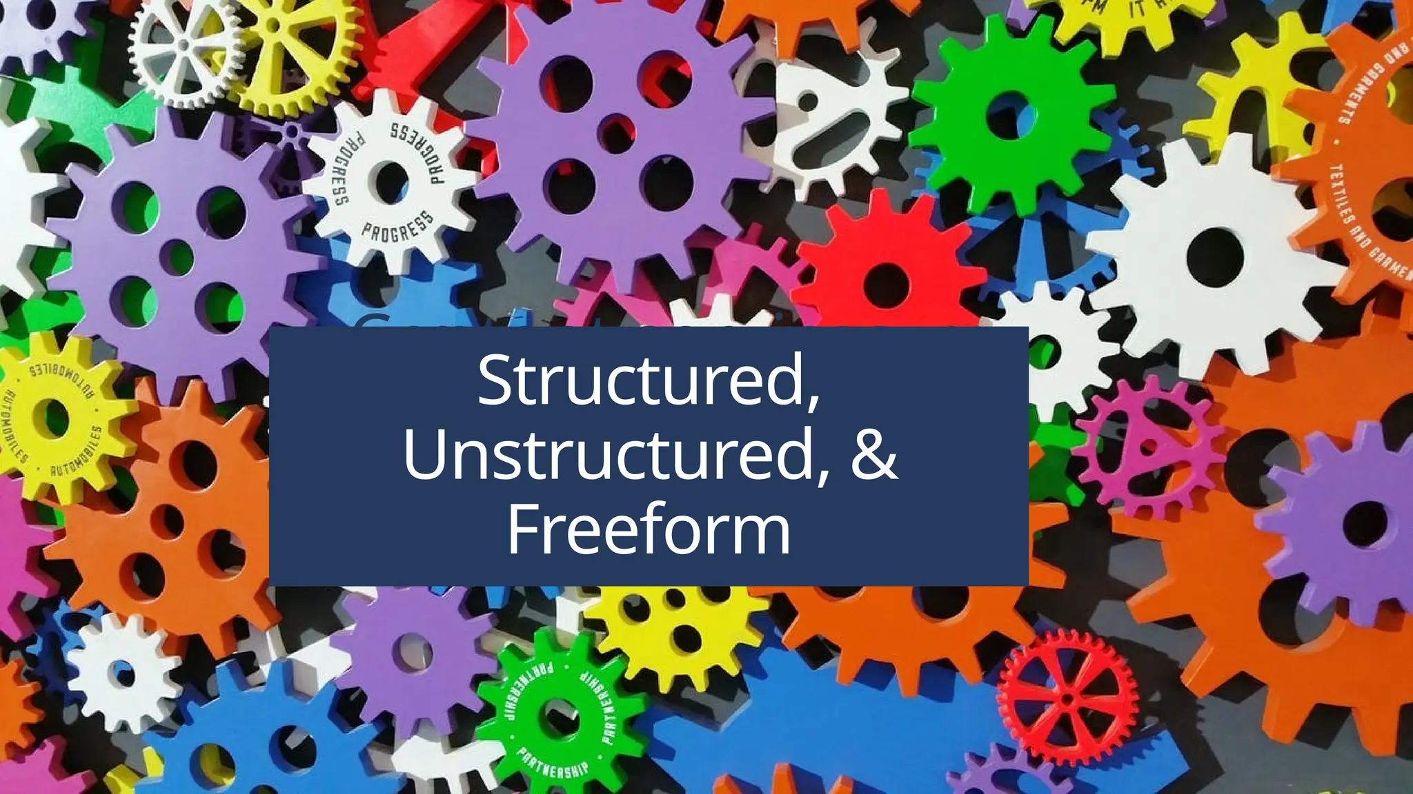  Content services
Structured,
Unstructured, &
Freeform
 