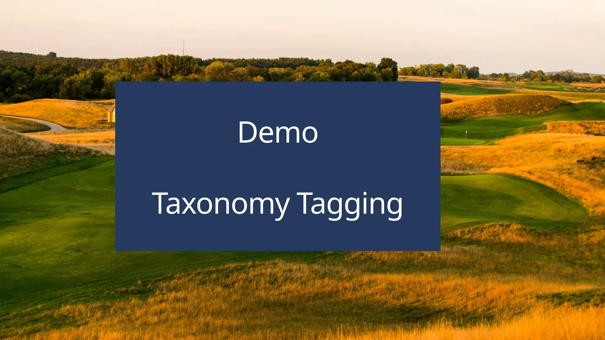  Content services
Demo
Taxonomy Tagging
 