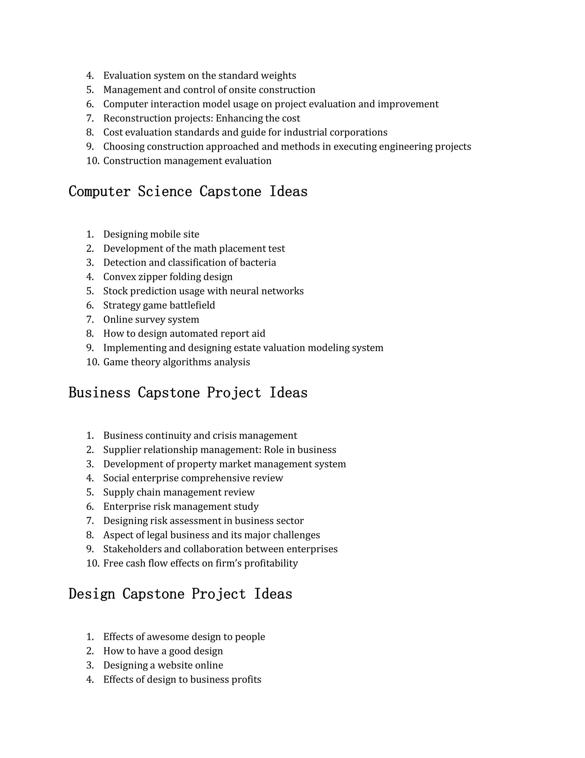 Discover 150 Capstone Project Ideas Here | PDF