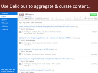  Using social media to enhance research discoverability: Experiences of the International Livestock Research Institute