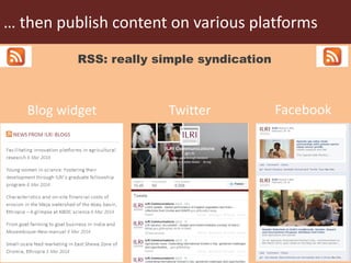  Using social media to enhance research discoverability: Experiences of the International Livestock Research Institute
