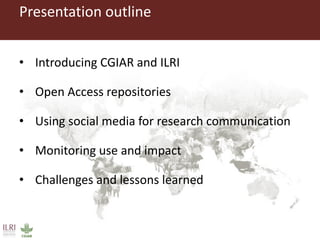  Using social media to enhance research discoverability: Experiences of the International Livestock Research Institute
