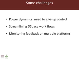  Using social media to enhance research discoverability: Experiences of the International Livestock Research Institute