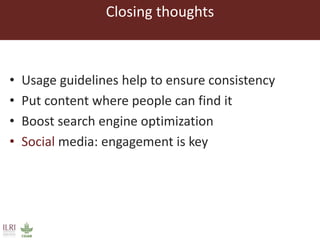  Using social media to enhance research discoverability: Experiences of the International Livestock Research Institute