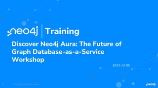 © 2023 Neo4j, Inc. All rights reserved.
1
Training
Discover Neo4j Aura: The Future of
Graph Database-as-a-Service
Workshop
2023-12-05
 