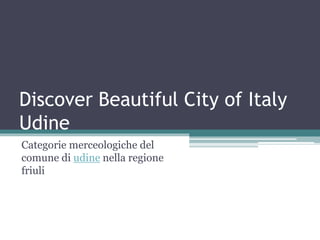 Discover Beautiful City of Italy
Udine
Categorie merceologiche del
comune di udine nella regione
friuli
 