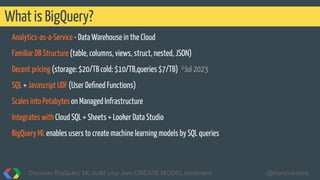 Discover BigQuery ML, build your own CREATE MODEL statement | PDF