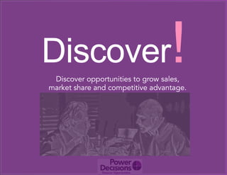 Discover Marketing Opportunities -- with B2B marketing research -- to grow sales, market share and competitive advantage.