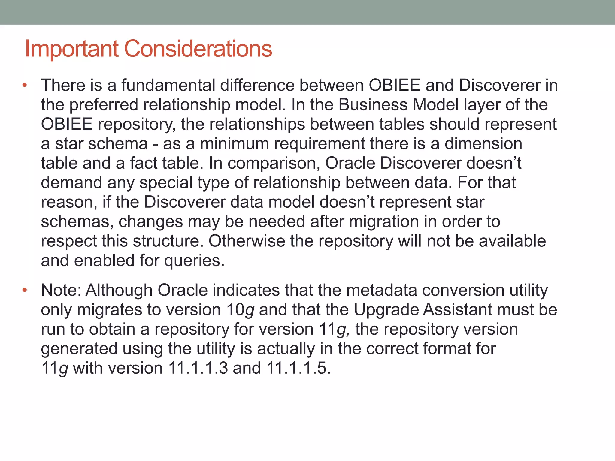 Discoverer to obiee migration PPT