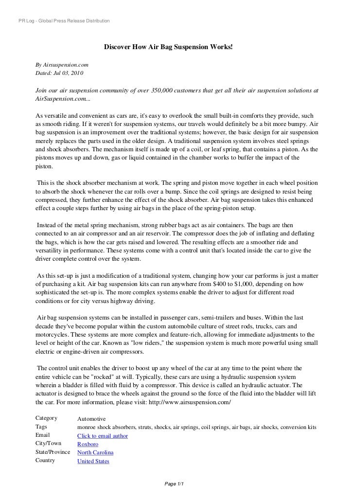 Discover how air bag suspension works!