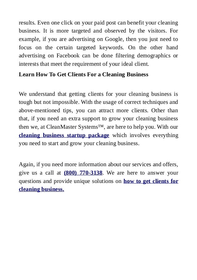 Discover how to get clients for a cleaning business
