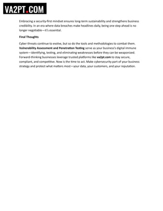 Vulnerability Assessment and Penetration Testing (VAPT) | PDF
