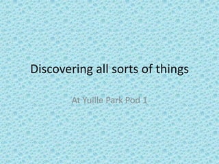 Discovering all sorts of things

        At Yuille Park Pod 1
 