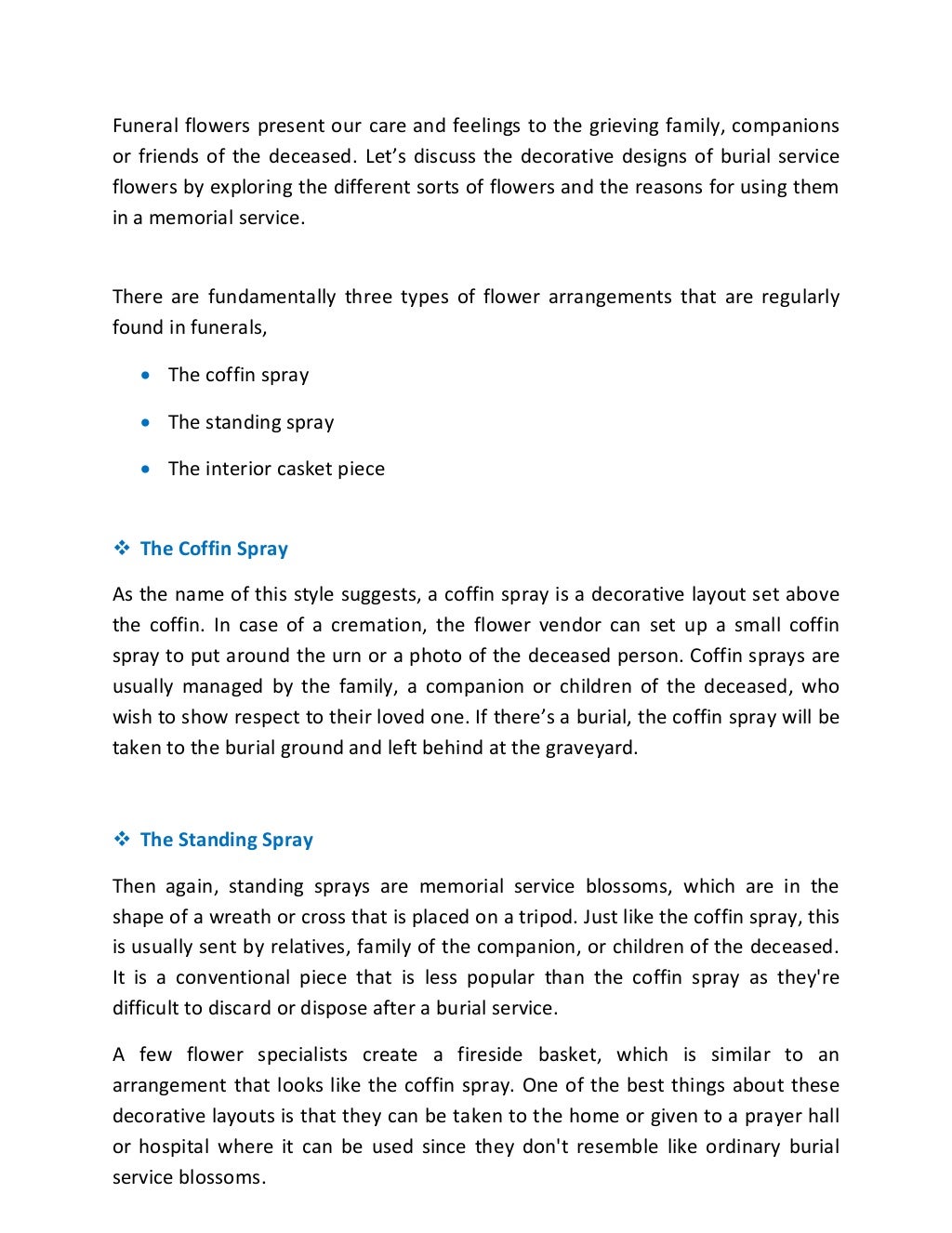 Discovering different types of funeral flower arrangements
