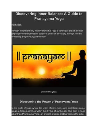 Discovering Inner Balance A Guide To Pranayama Yoga Pdf Discovering Inner Balance A Guide To Pranayama Yoga Pdf