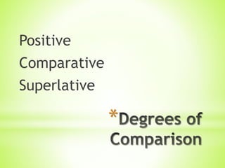 *
Positive
Comparative
Superlative
 
