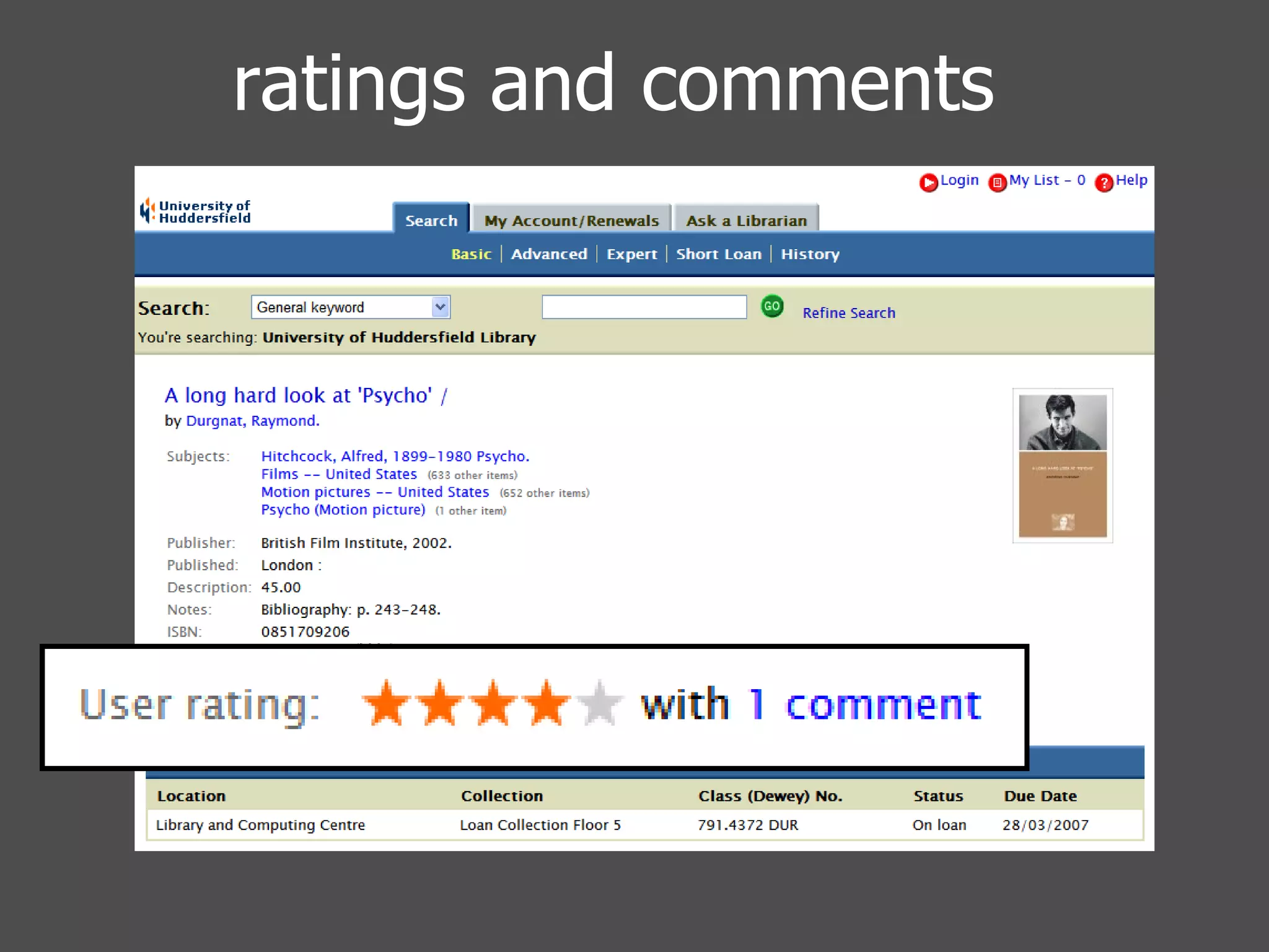 ratings and comments 