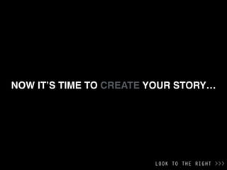 NOW IT’S TIME TO CREATE YOUR STORY…
LOOK TO THE RIGHT >>>
 