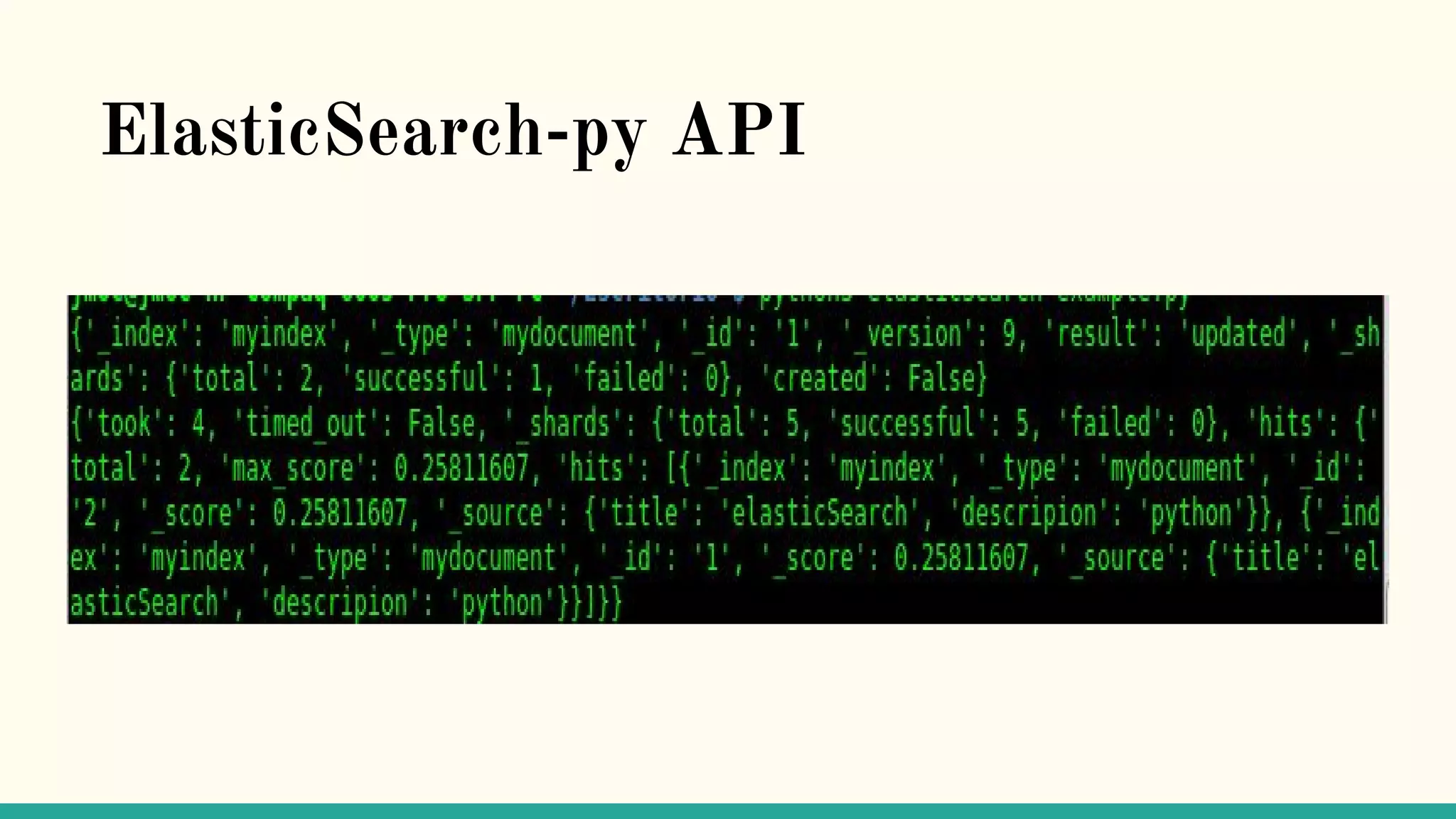 ElasticSearch-py API 