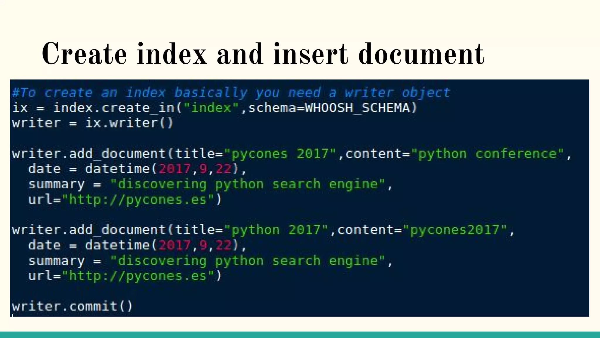 Create index and insert document 