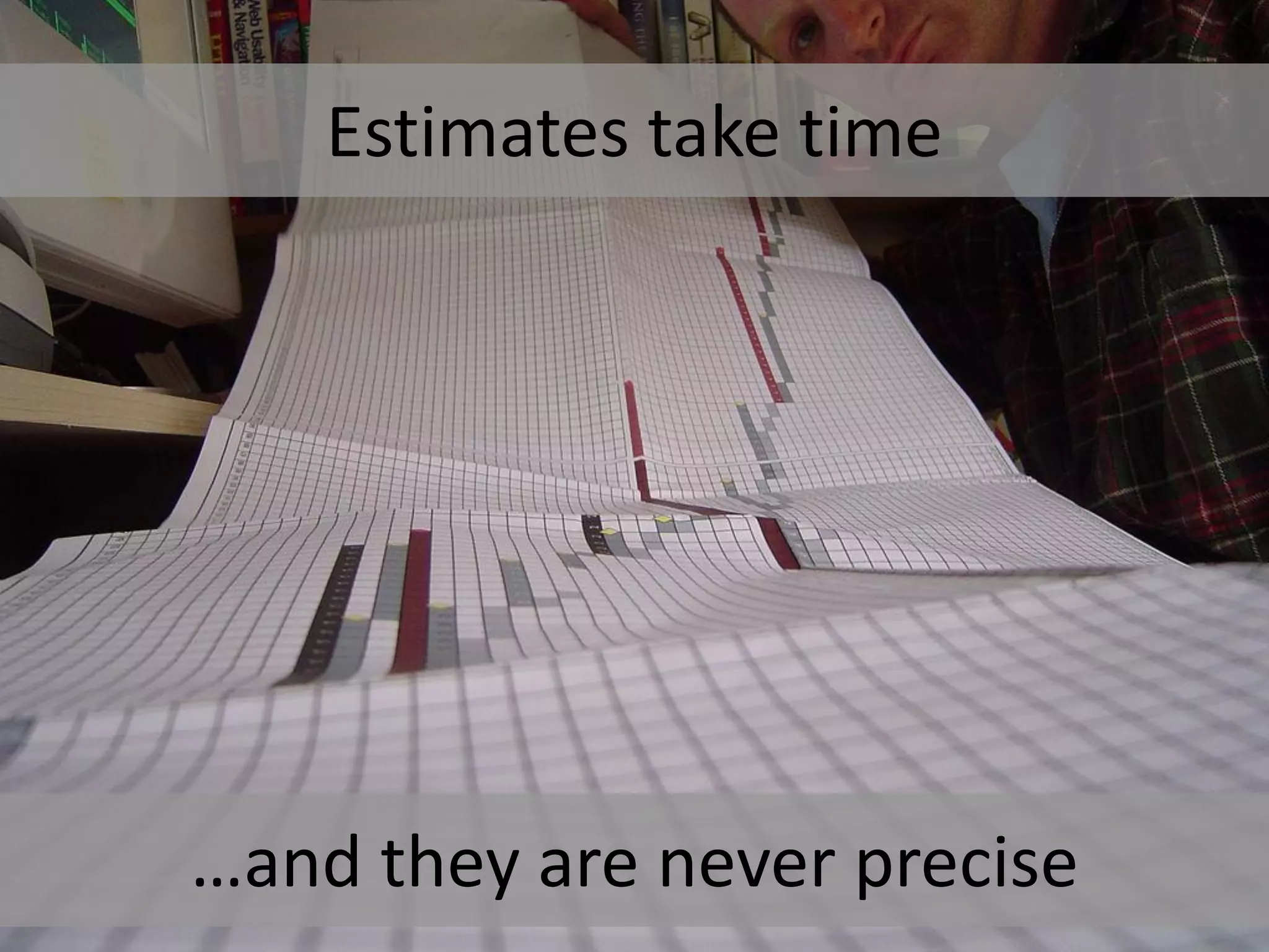 Estimates take time




…and they are never precise
 