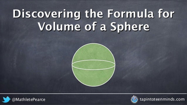 Discovering the formula for volume of a sphere