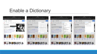 Enable a Dictionary

 