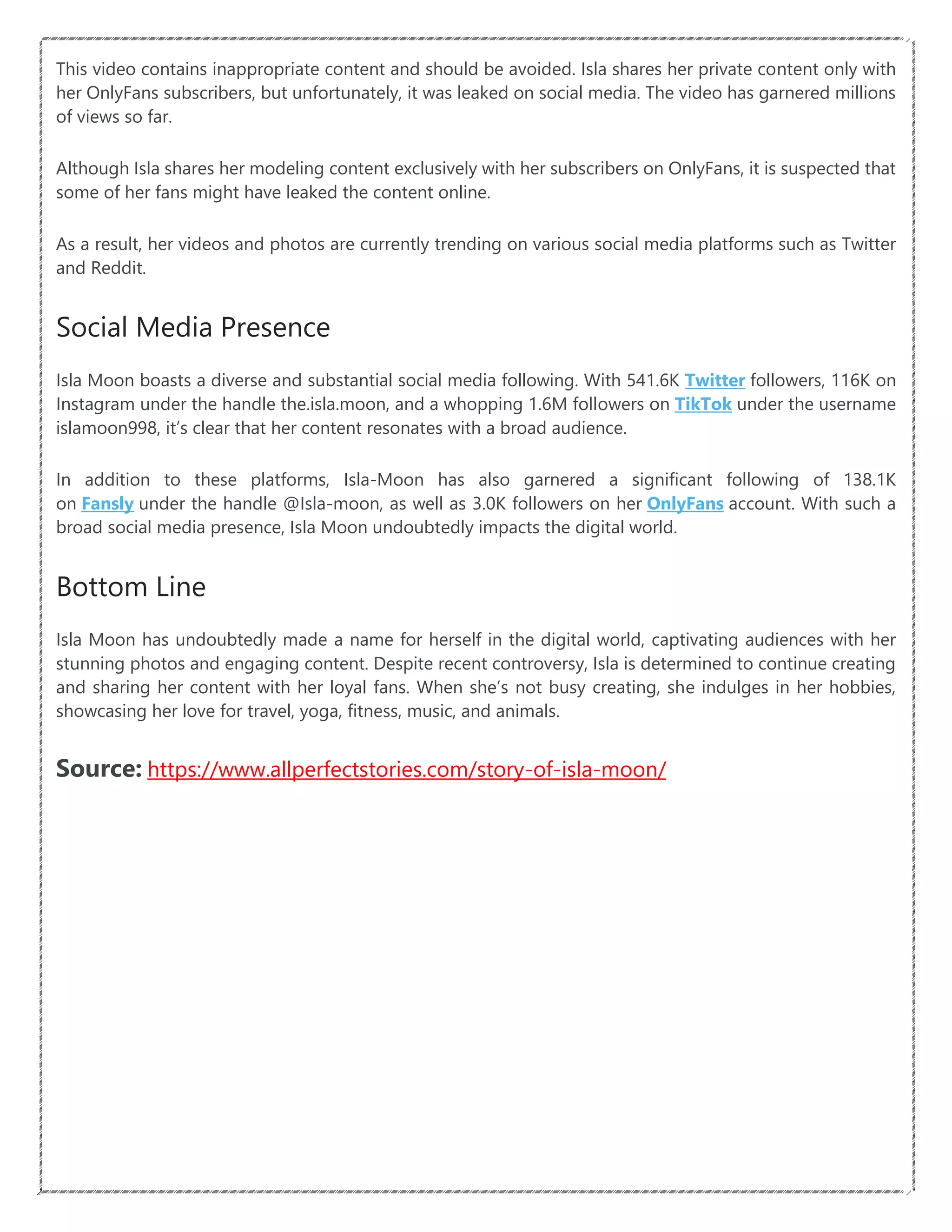 Isla moon leaked video