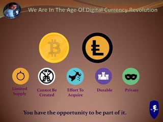 Limited
Supply
Cannot Be
Created
Effort To
Acquire
Durable Private
You have the opportunity to be part of it.
 