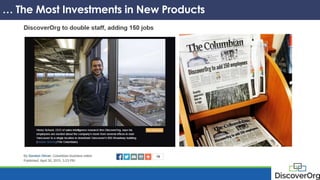 … The Most Investment in Future Products… The Most Investments in New Products
 