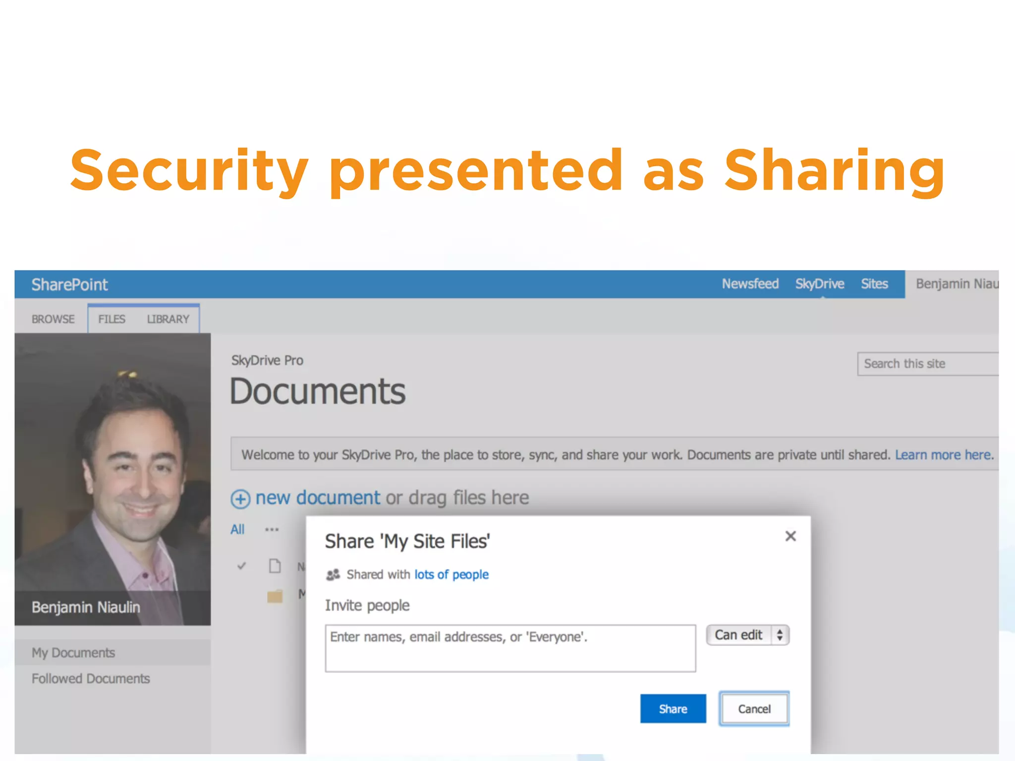 Security presented as Sharing
 