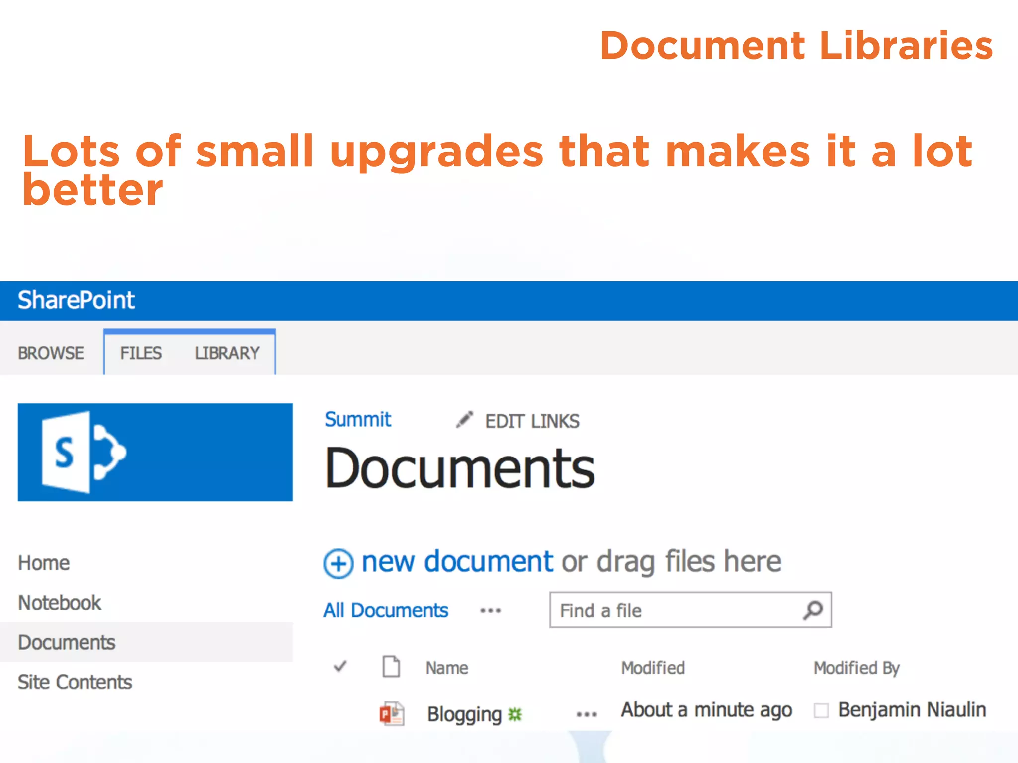 Lots of small upgrades that makes it a lot
better
Document Libraries
 