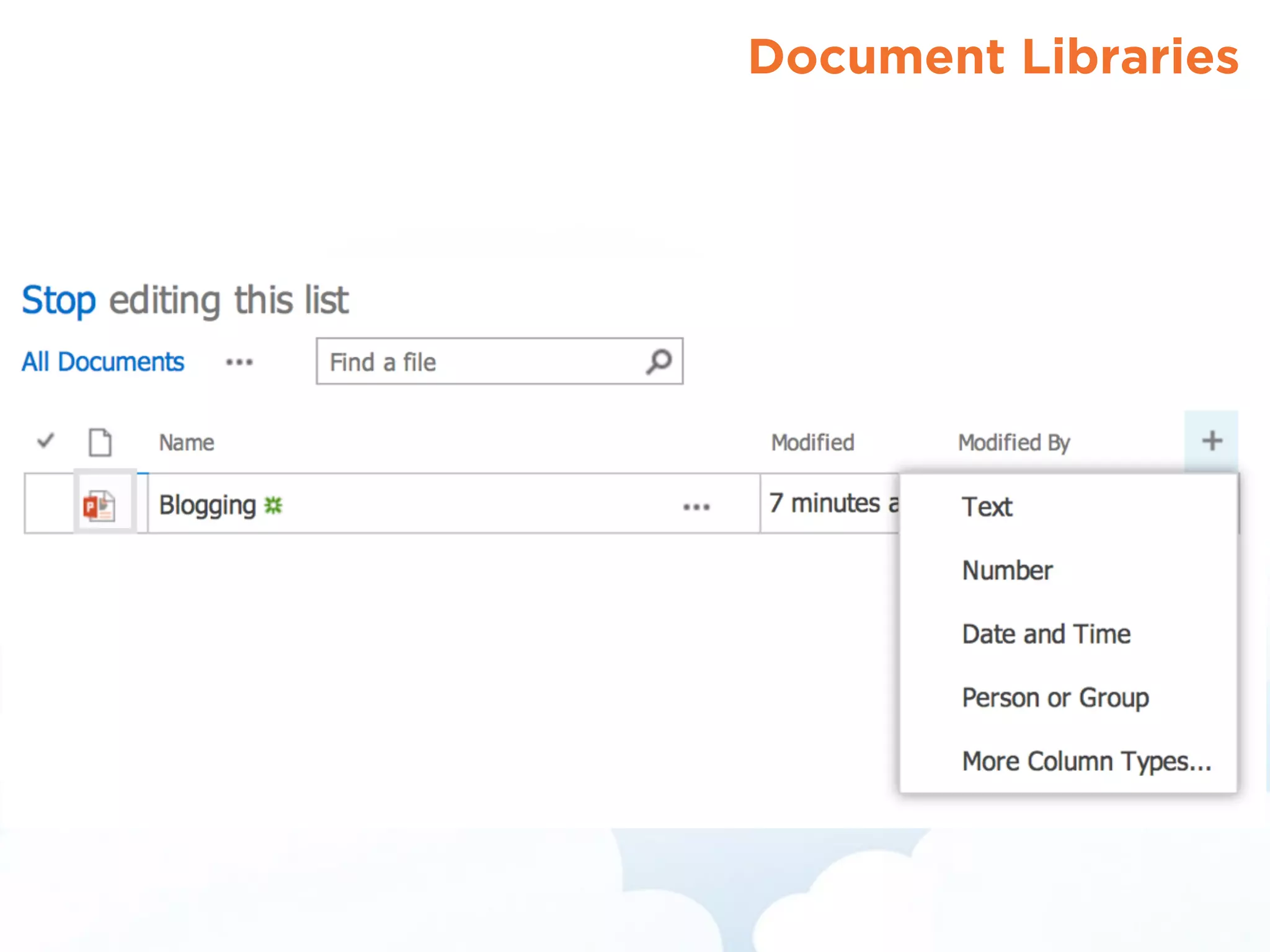 Document Libraries
 