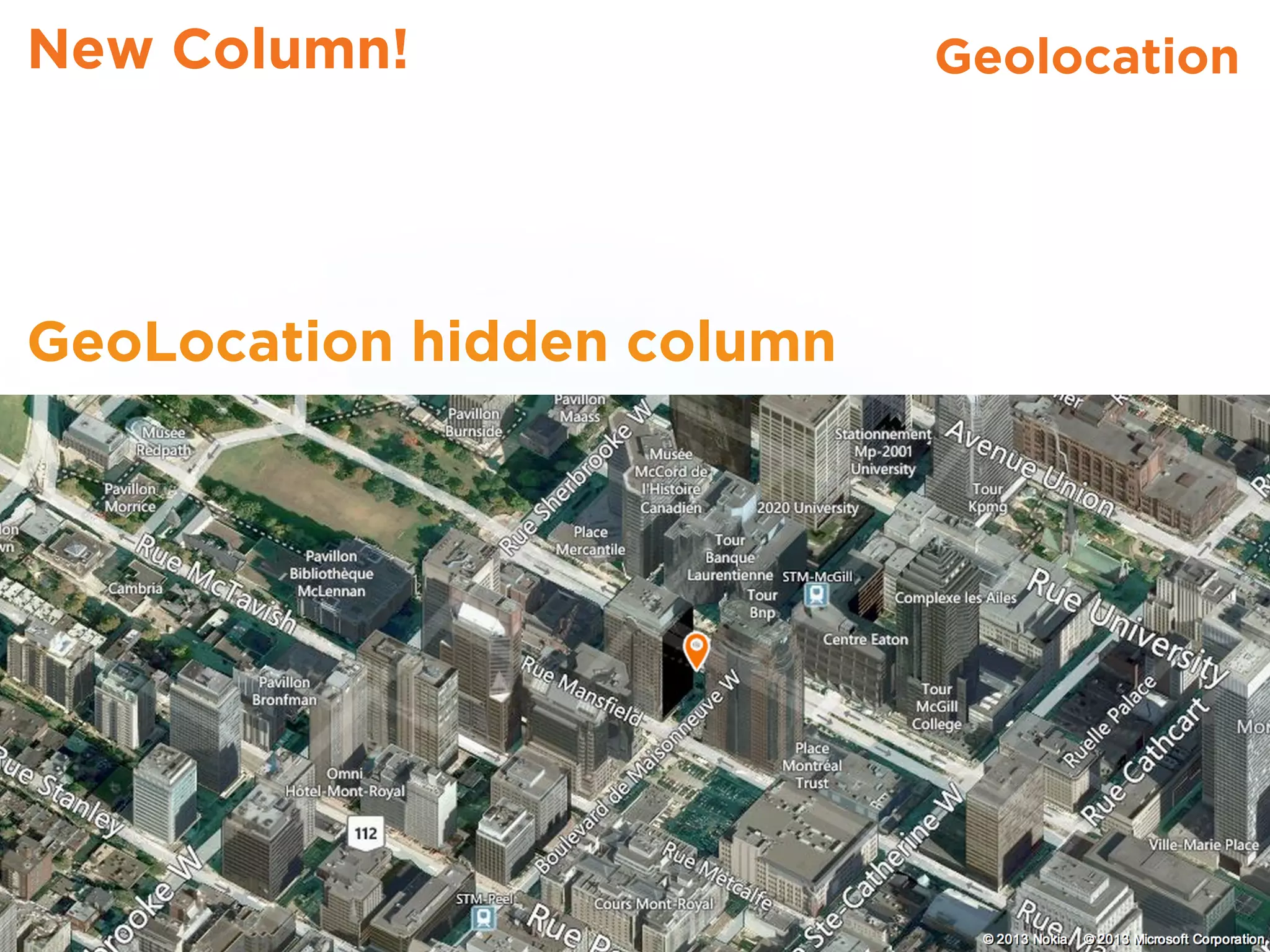 GeolocationNew Column!
GeoLocation hidden column
 