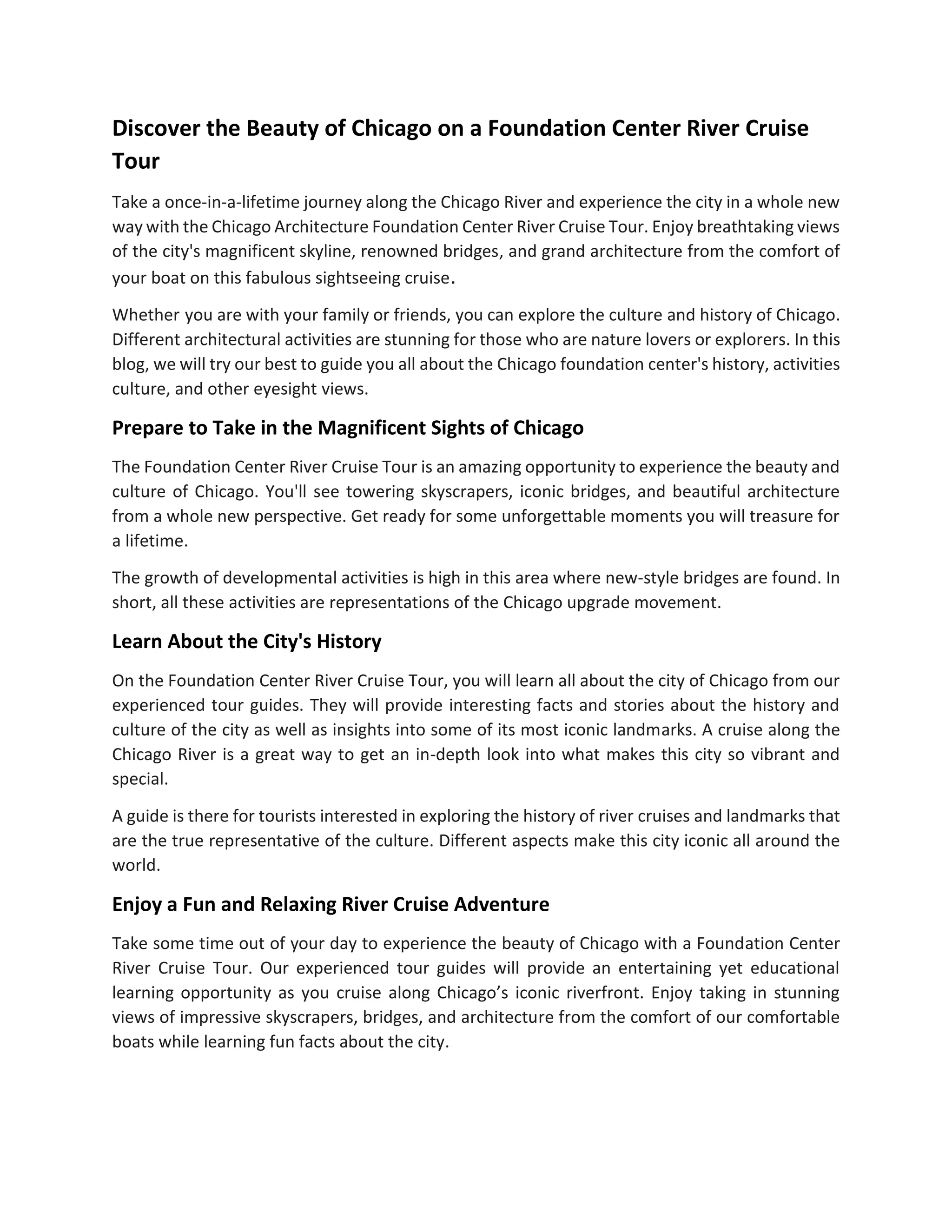 Discover the Beauty of Chicago on a Foundation Center River Cruise Tour.pdf 