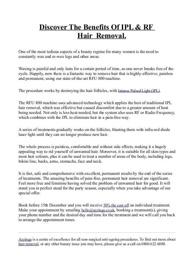 Discover the benefits of ipl & rf hair removal