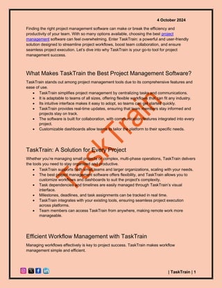 Discover the Best Project Management Software TaskTrain Awaits!.pdf ...