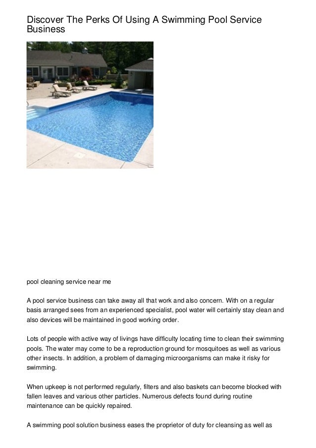 Discover The Perks Of Using A Swimming Pool Service Business