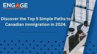 Discover the Top 5 Simple Paths to
Canadian Immigration in 2024.
 