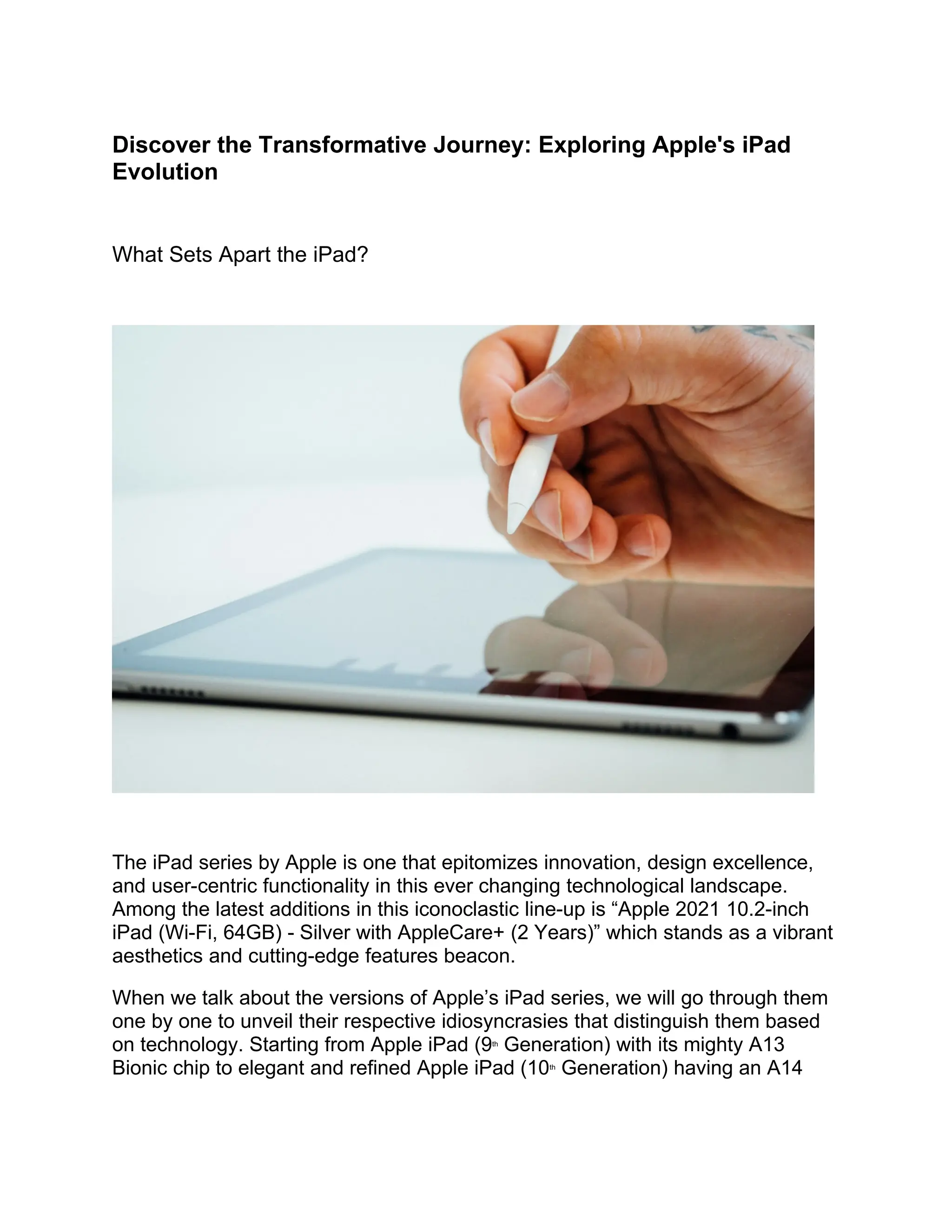 Discover the Transformative Journey: Exploring Apple's iPad Evolution | PDF