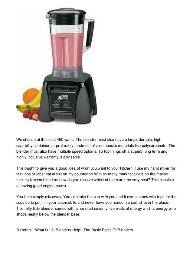 The Basic Facts Of Blenders