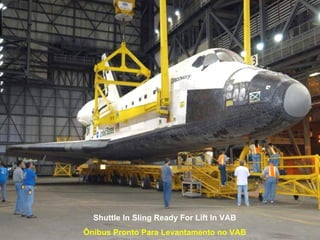 Shuttle In Sling Ready For Lift In VAB Ônibus Pronto Para Levantamento no VAB 