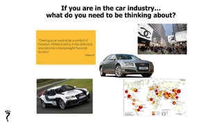 If you are in the car industry…
what do you need to be thinking about?
 